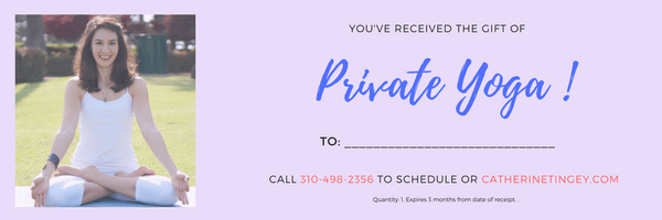 Private Yoga Santa Monica Los Angeles Brentwood Pacific Palisades Bel Air Venice Marina del Rey Private Yoga Gift Certificates