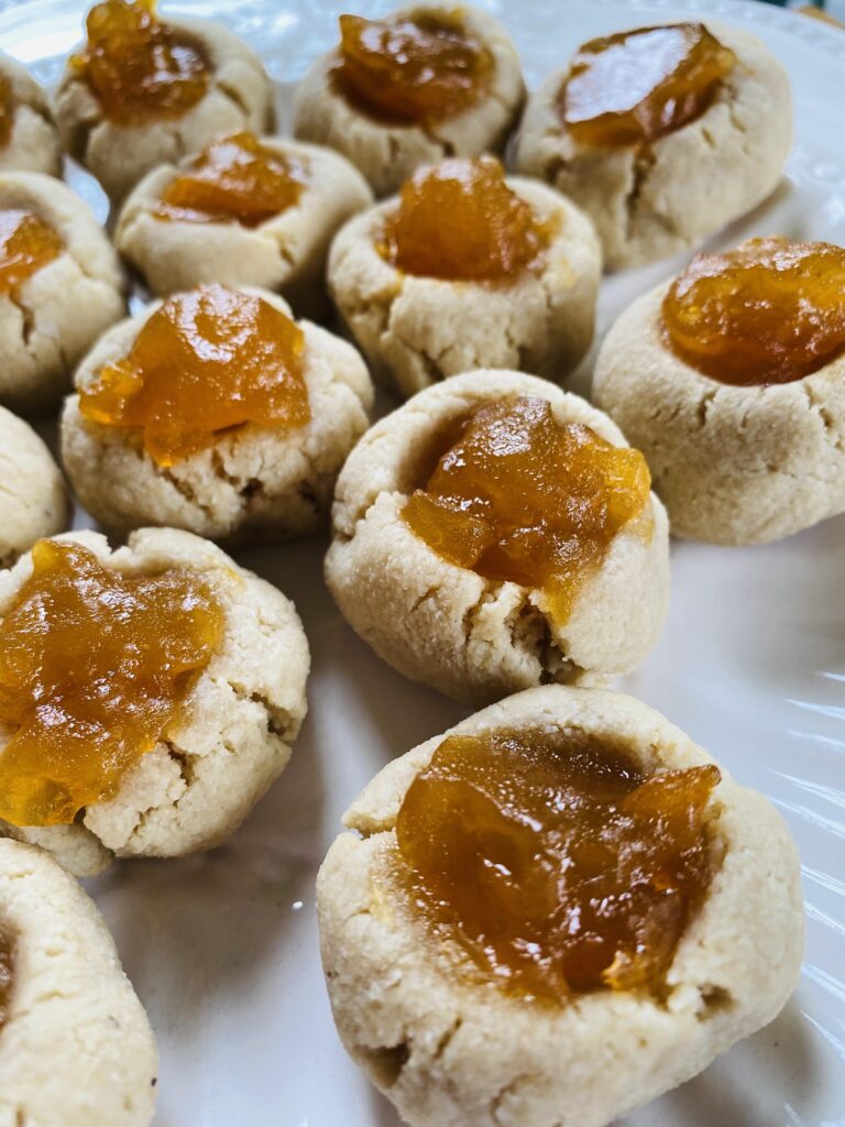Vegan Gluten Free Almond Apricot Thumbprint Cookies